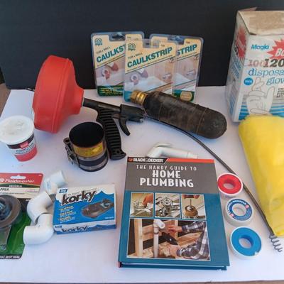 Home plumbing repair - new caulk stripping - Drain snake - How to book and other plumbing supplies