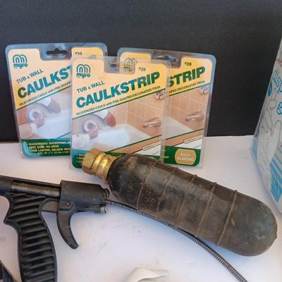 Home plumbing repair - new caulk stripping - Drain snake - How to book and other plumbing supplies