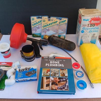 Home plumbing repair - new caulk stripping - Drain snake - How to book and other plumbing supplies