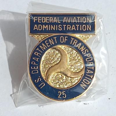 Tie clips - Collar tips - and a Federal Aviation Administration collectible pin
