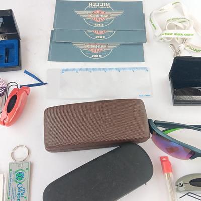 "Nightstand drawer" Piranha Sunglasses - glasses cases - Dart set - Harley stickers and much more