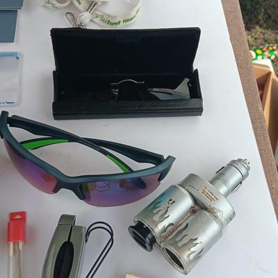 "Nightstand drawer" Piranha Sunglasses - glasses cases - Dart set - Harley stickers and much more