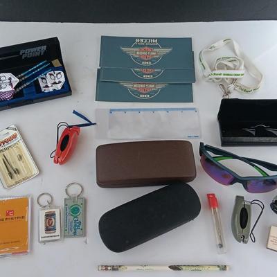 "Nightstand drawer" Piranha Sunglasses - glasses cases - Dart set - Harley stickers and much more