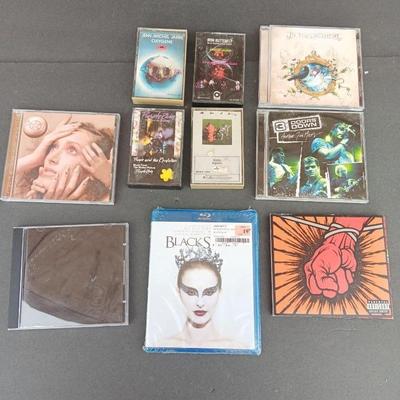 CD'S - collectible Cassette tapes - and a new sealed blu ray movie - 3 doors down - Prince - and others