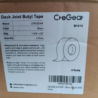 Brand new box of Six rolls of new CreGear Deck Joist Butyl Tape