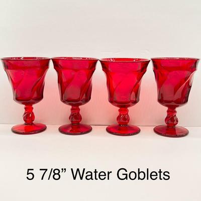 FOSTORIA ~ Jamestown Ruby ~ Sixteen (16) Assorted Pieces