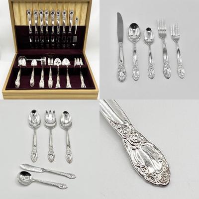 ONEIDA ~ Ballad-Country Lane ~ 1953-Silver Plate ~ 5 Pc Service For 8**