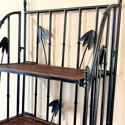 4-Tier Iron & Wood Folding Shelf