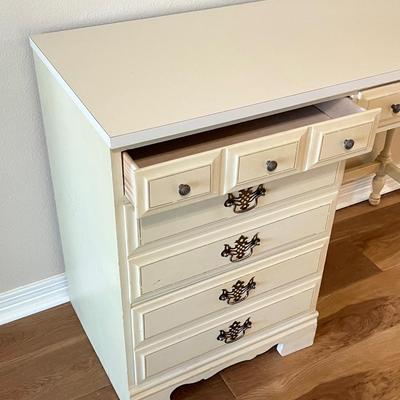 ANGELINA ~ Vtg. Rustic Solid Wood Vanity/Desk