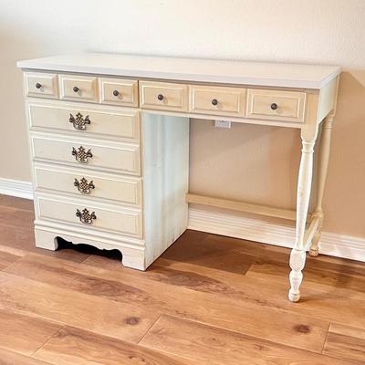 ANGELINA ~ Vtg. Rustic Solid Wood Vanity/Desk