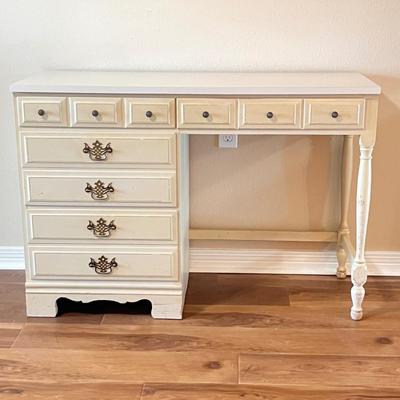 ANGELINA ~ Vtg. Rustic Solid Wood Vanity/Desk