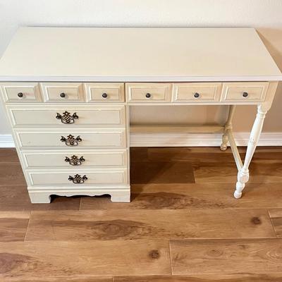 ANGELINA ~ Vtg. Rustic Solid Wood Vanity/Desk