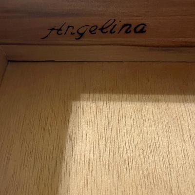 ANGELINA ~ Vtg. Rustic Solid Wood Vanity/Desk