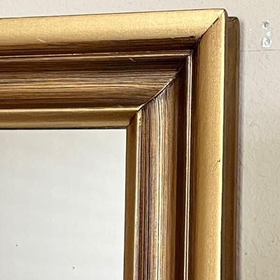 Pair (2) ~ Solid Wood Gold Tone Wall Mirrors