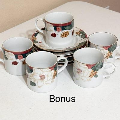 TIENSHAN ~ Magnolia ~ 3 Pc Service For 10 ~ (32 Pieces Total)