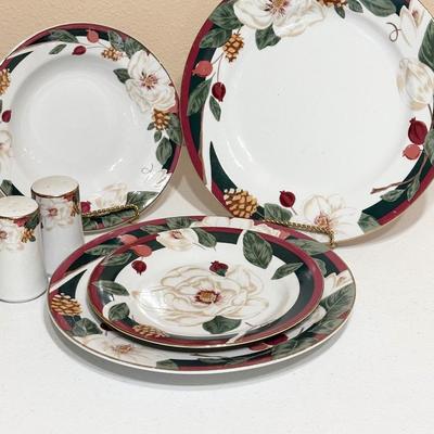 TIENSHAN ~ Magnolia ~ 3 Pc Service For 10 ~ (32 Pieces Total)