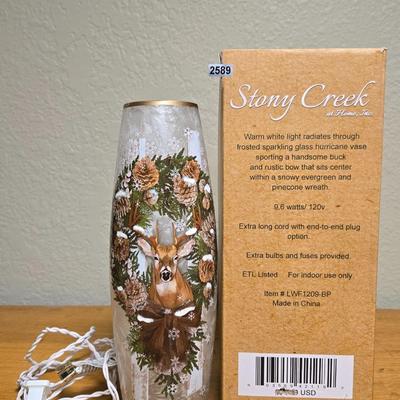 Snowy Creek Lighted Vase