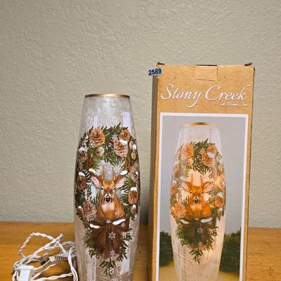 Snowy Creek Lighted Vase