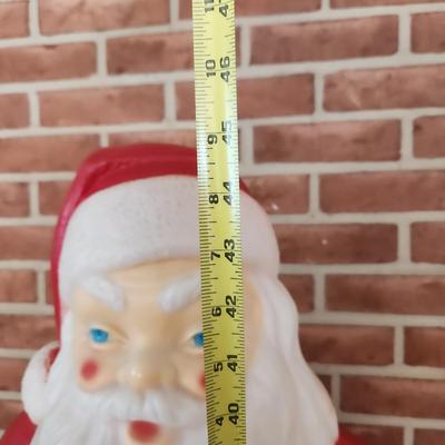 Large Santa Blow mold Lighted and sings motion detector 45" tall tested