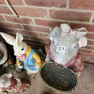 Lot of Easter Rabbits Statues Decor Yard Art