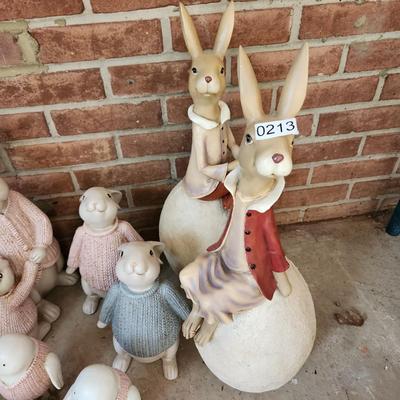 Rabbits Chicks Yard Art Decor