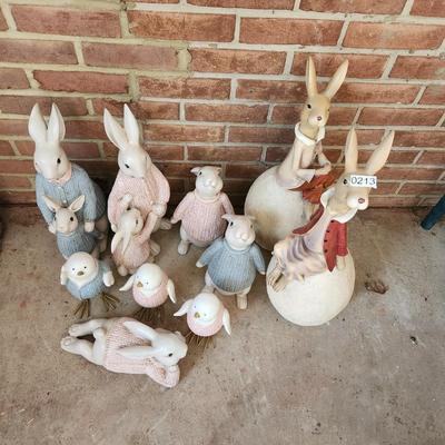 Rabbits Chicks Yard Art Decor