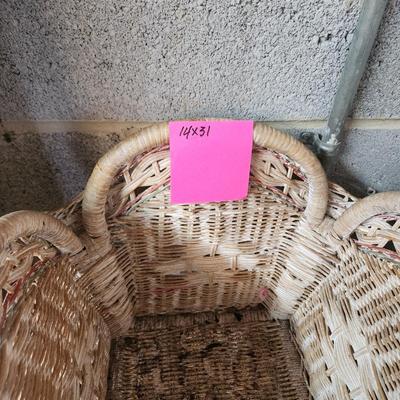 Lot of Wicker Planter Plant Stands Side Tables
