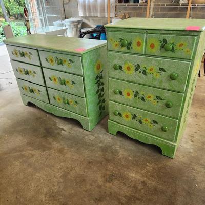 2 Hand Painted Dressers Chests