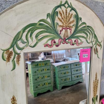 Large Wall Mirror Hand Painted