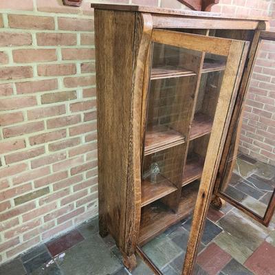 Vintage Curio Cabinet Adjustable Shelves 39x14x55