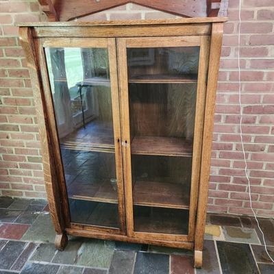 Vintage Curio Cabinet Adjustable Shelves 39x14x55