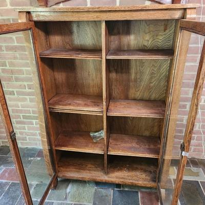 Vintage Curio Cabinet Adjustable Shelves 39x14x55