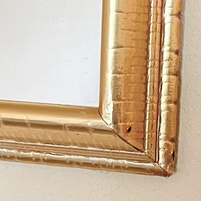Vtg. Gold Wood Framed Mirror With Egret Painting