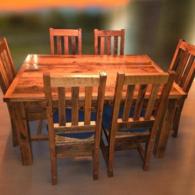 Beaufort Hand Crafted Reclaimed Barnwood Dining Set