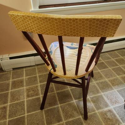 2 Carol Endres Bee Home Palecek Folk Art Painted Chairs