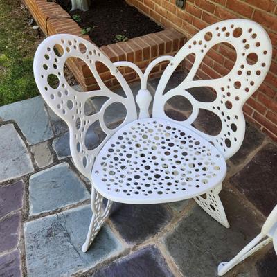 3 piece Flowerhouses Butterfly Cast Metal Patio Set 2 chairs 1 Bench