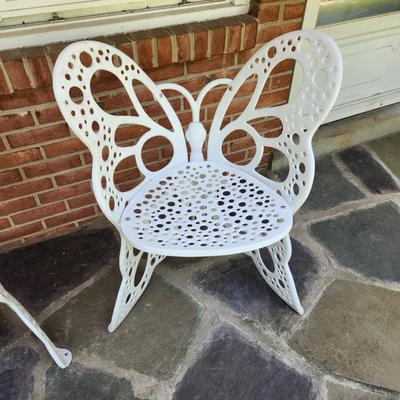 3 piece Flowerhouses Butterfly Cast Metal Patio Set 2 chairs 1 Bench