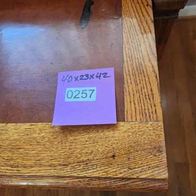 Vintage Solid Wood Oak Cylinder Secretary Pull out Writing top