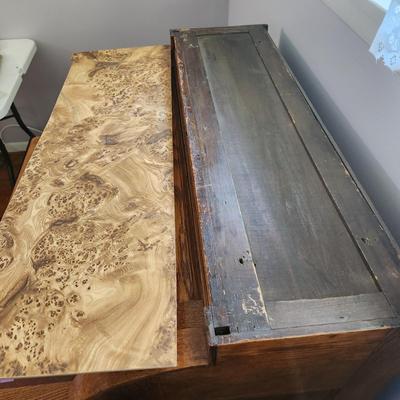 Vintage Solid Wood Oak Cylinder Secretary Pull out Writing top