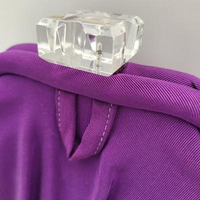 1950's Purple Satin Handbag Clear Lucite Clasp