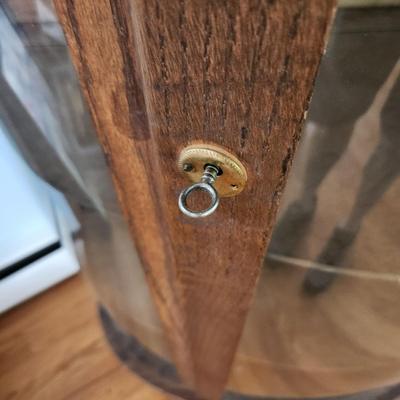 Bowfront Curio Cabinet 34x14x58 Top Shelf Lighted