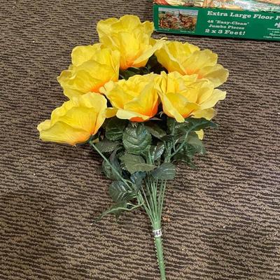 Yellow silk flowers