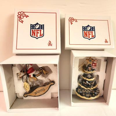 Lot #2 Lof of 2 NFL New Orleans Saints Ornaments in Box