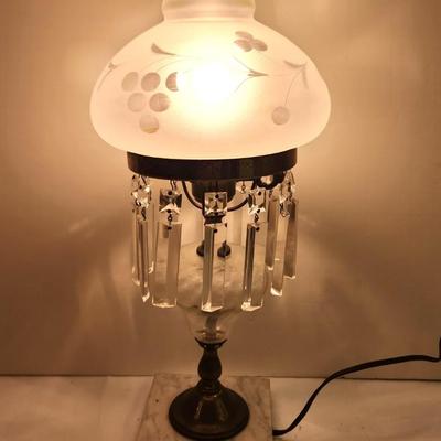 Lot #6 Vintage Boudoir Lamp with crystal Accents