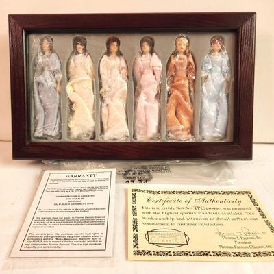 Lot #7 New in Wooden Box - Set of 6 Victorian Lady Ornaments - Thomas Pacconi