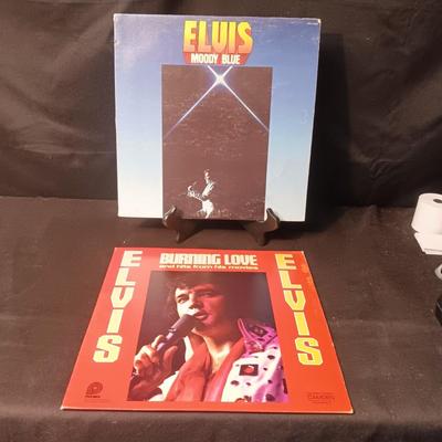 ELVIS "BURNING LOVE" & "MOODY BLUE" VINYL RECORDS