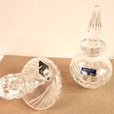 Lot #12 Lot of 2 crystal Perfume Bottles - one Waterford