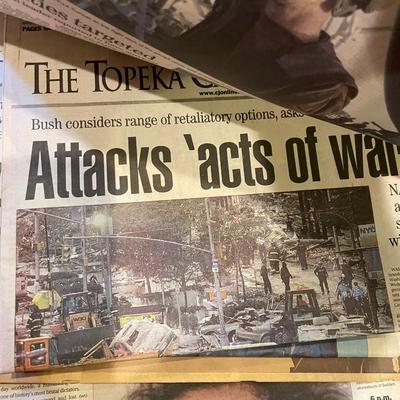 Big stack of vintage news papers
