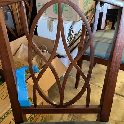 Hancock and Moore Round Table and Four Chairs