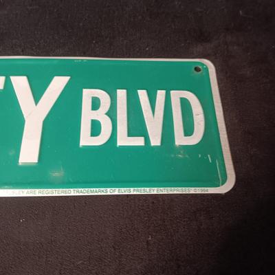ELVIS PRESLEY BLVD TIN SIGN 24" LONG